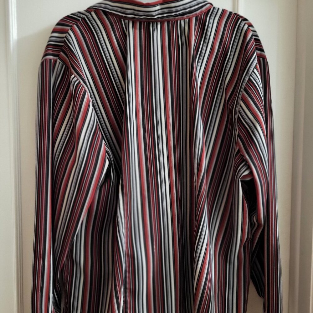 Carroll Reed Vintage Vertical Stripe Button Down Blouse Red/Black/White Size XXL - Picture 4 of 5